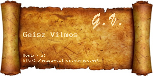 Geisz Vilmos névjegykártya